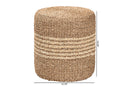 Daisy Natural Brown Seagrass Ottoman Footstool Baxton