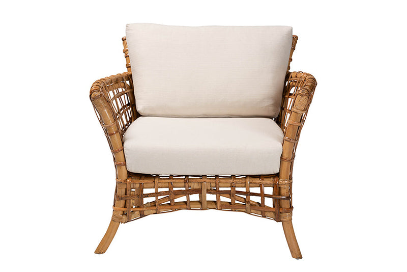 Wendy Natural Brown Rattan Arm Chair Baxton