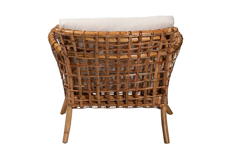 Wendy Modern Bohemian Natural Brown Rattan Arm Chair