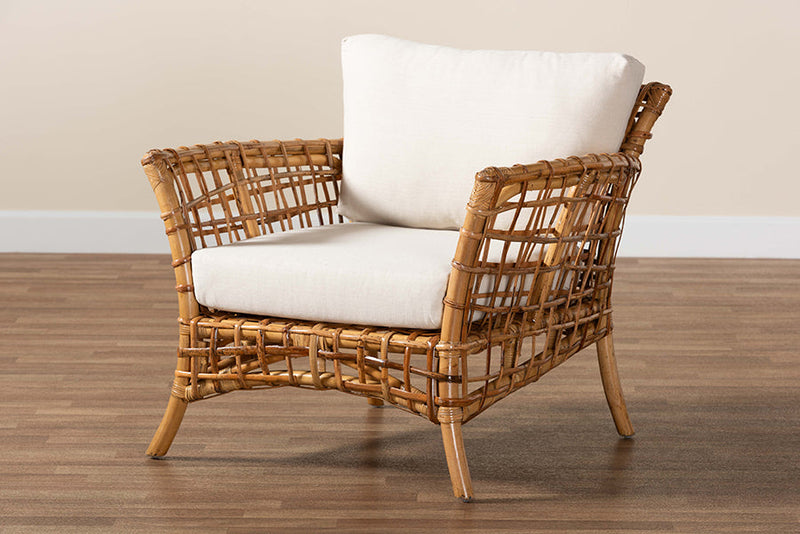 Wendy Natural Brown Rattan Arm Chair Baxton