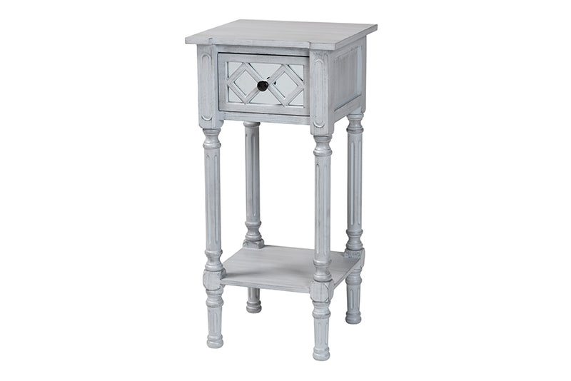 Bakersfield Classic and Traditional Gray Finished Wood 1-Drawer End Table