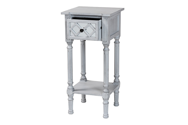 Bakersfield Classic and Traditional Gray Finished Wood 1-Drawer End Table