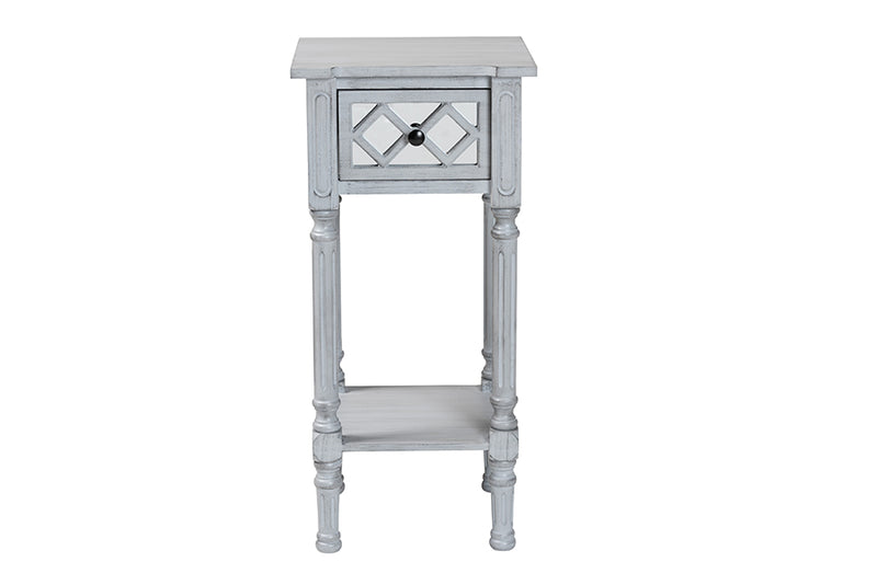 Bakersfield Classic and Traditional Gray Finished Wood 1-Drawer End Table