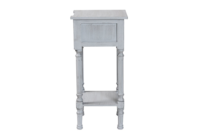 Bakersfield Classic and Traditional Gray Finished Wood 1-Drawer End Table