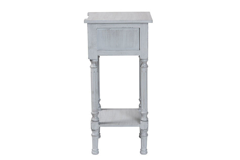 Bakersfield Gray 1-Drawer End Table Baxton