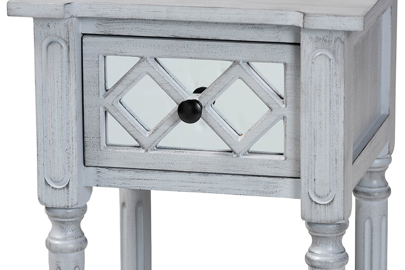 Bakersfield Gray 1-Drawer End Table Baxton