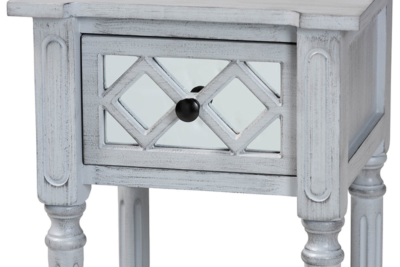 Bakersfield Classic and Traditional Gray Finished Wood 1-Drawer End Table