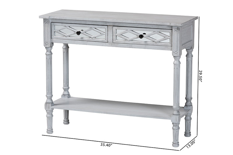 Bakersfield Gray 2-Drawer Console Table Baxton