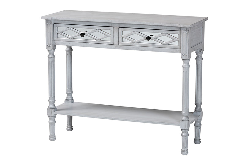 Bakersfield Classic and Traditional Gray Finished Wood 2-Drawer Console Table