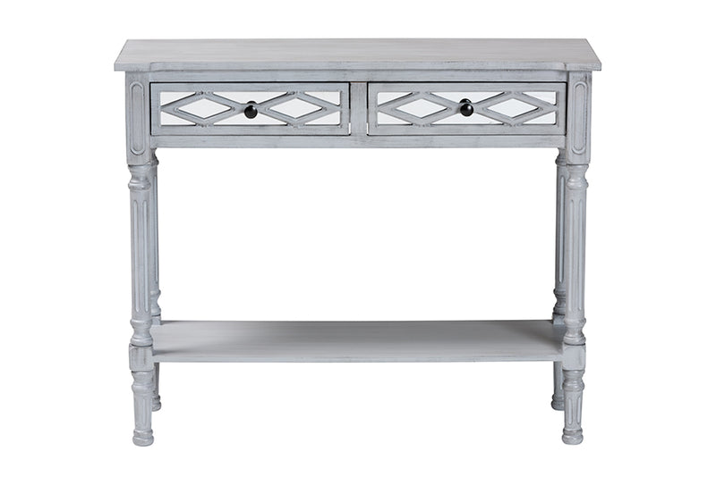 Bakersfield Classic and Traditional Gray Finished Wood 2-Drawer Console Table