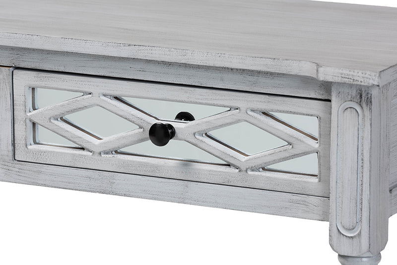 Bakersfield Classic and Traditional Gray Finished Wood 2-Drawer Console Table