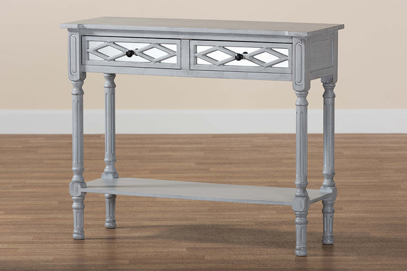 Bakersfield Classic and Traditional Gray Finished Wood 2-Drawer Console Table