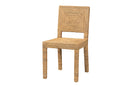 Simona Natural Seagrass and Mahogany Wood Dining Chair Baxton