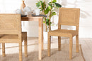 Simona Natural Seagrass and Mahogany Wood Dining Chair Baxton
