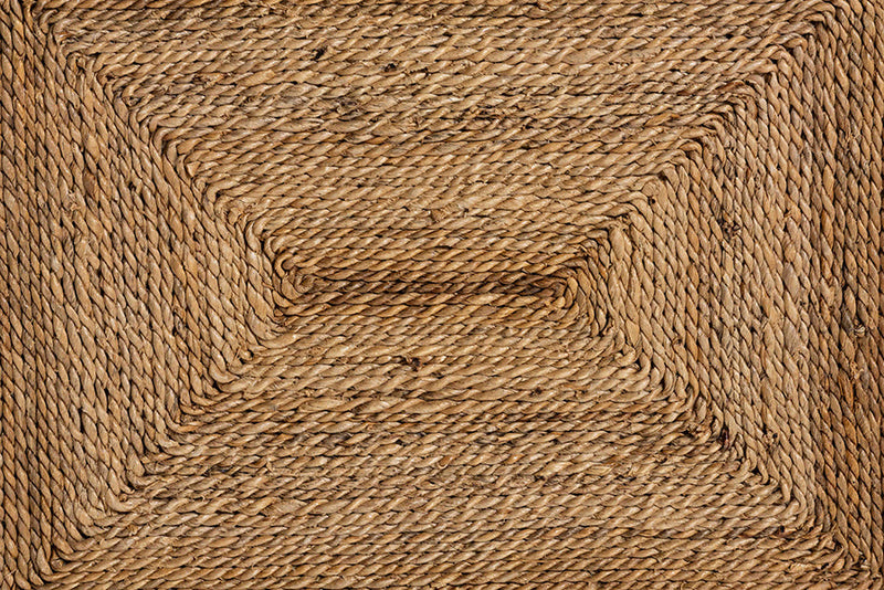 Simona Natural Seagrass and Mahogany Wood Counter Stool Baxton