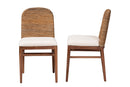 Leon Natural Seagrass and Acacia Wood 2Pc Dining Chair Set Baxton