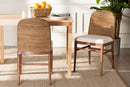 Leon Natural Seagrass and Acacia Wood 2Pc Dining Chair Set Baxton