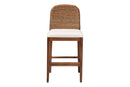 Leon Seagrass and Acacia Wood Counter Stool Baxton