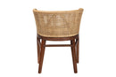 Jerilyn Natural Rattan and Walnut Brown Acacia Wood Dining Chair Baxton