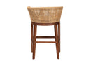 Jerilyn Natural Rattan and Walnut Brown Acacia Wood Counter Stool Baxton
