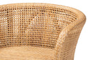 Jerilyn Natural Rattan and Walnut Brown Acacia Wood Counter Stool Baxton