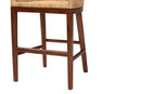 Jerilyn Natural Rattan and Walnut Brown Acacia Wood Counter Stool Baxton