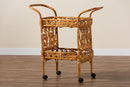 Eviana Natural Brown Rattan Kitchen Cart Baxton