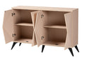 Ana Two-Tone Light Brown and Black Wood 4-Door Sideboard Buffet Baxton