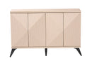 Ana Two-Tone Light Brown and Black Wood 4-Door Sideboard Buffet Baxton
