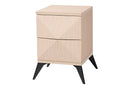 Ana Two-Tone Light Brown and Black Wood 2-Drawer Nightstand Baxton