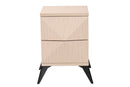 Ana Two-Tone Light Brown and Black Wood 2-Drawer Nightstand Baxton