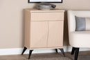 Ana Two-Tone Light Brown and Black Wood 2-Door Sideboard Buffet Baxton