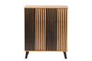 Leyna Two-Tone Espresso and Oak Brown 2-Door Storage Cabinet Baxton