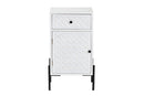 Glenda White and Black Metal 1-Drawer Storage Cabinet Baxton