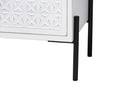 Glenda White and Black Metal 1-Drawer Storage Cabinet Baxton