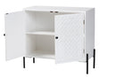 Glenda White and Black Metal 2-Door Storage Cabinet Baxton