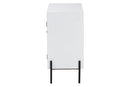 Glenda White and Black Metal 2-Door Storage Cabinet Baxton