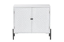 Glenda White and Black Metal 2-Door Storage Cabinet Baxton