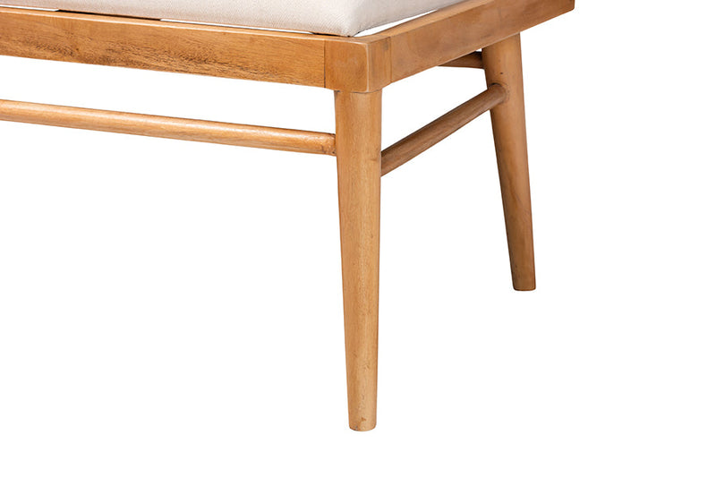 Euclid Natural Seagrass and Acacia Wood 5-Piece Dining Nook Set Baxton