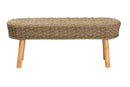Euclid Natural Seagrass and Acacia Wood Accent Bench Baxton