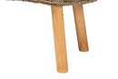 Euclid Natural Seagrass and Acacia Wood Accent Bench Baxton