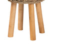Euclid Natural Seagrass and Acacia Wood Stool Baxton