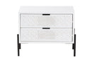 Naomi Distressed White and Black Metal 2-Drawer Storage Cabinet Baxton