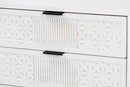 Naomi Distressed White and Black Metal 2-Drawer Storage Cabinet Baxton