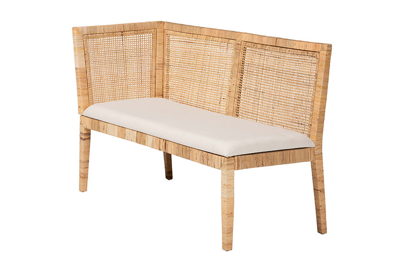 Giolla Bohemian Light Honey Rattan 2Pc Banquette Set Baxton