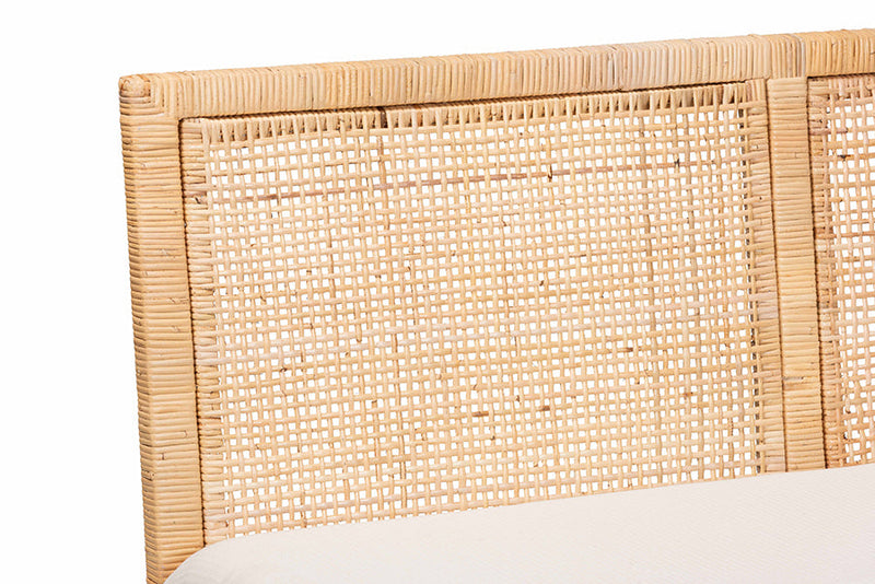 Giolla Bohemian Light Honey Rattan 2Pc Banquette Set Baxton