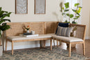 Giolla Bohemian Light Honey Rattan 2Pc Banquette Set Baxton