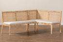 Giolla Bohemian Light Honey Rattan 2Pc Banquette Set Baxton
