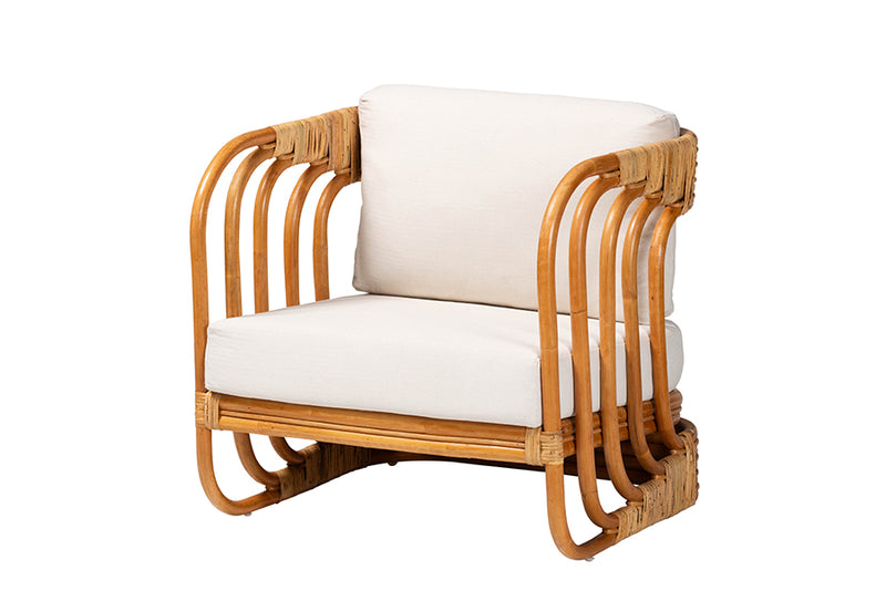 Connell Modern Bohemian Natural Rattan Arm Chair