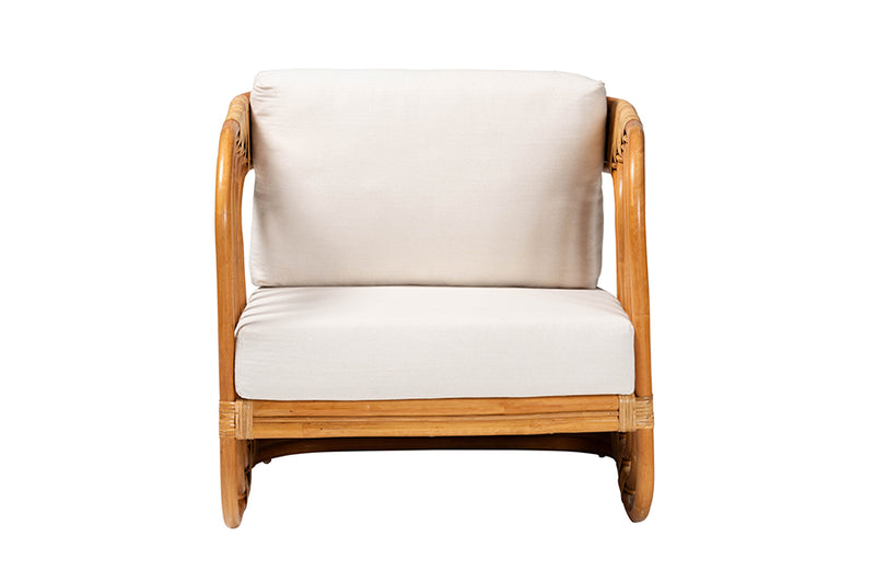 Connell Modern Bohemian Natural Rattan Arm Chair